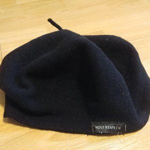 Wool Holt Renfrew Black Beret M/L